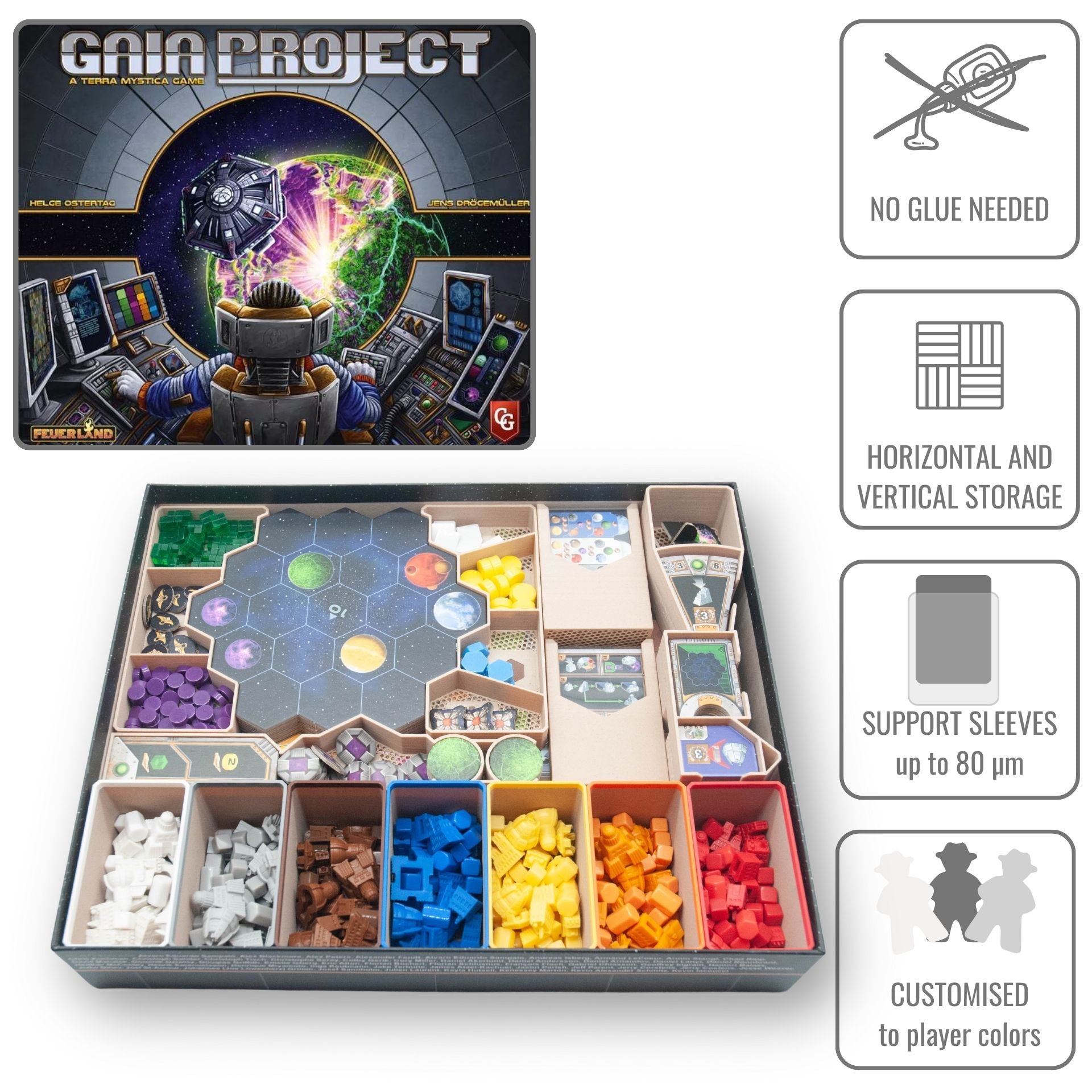 Gaia Project Board Game Insert | 3D Printed | WOODNEQ