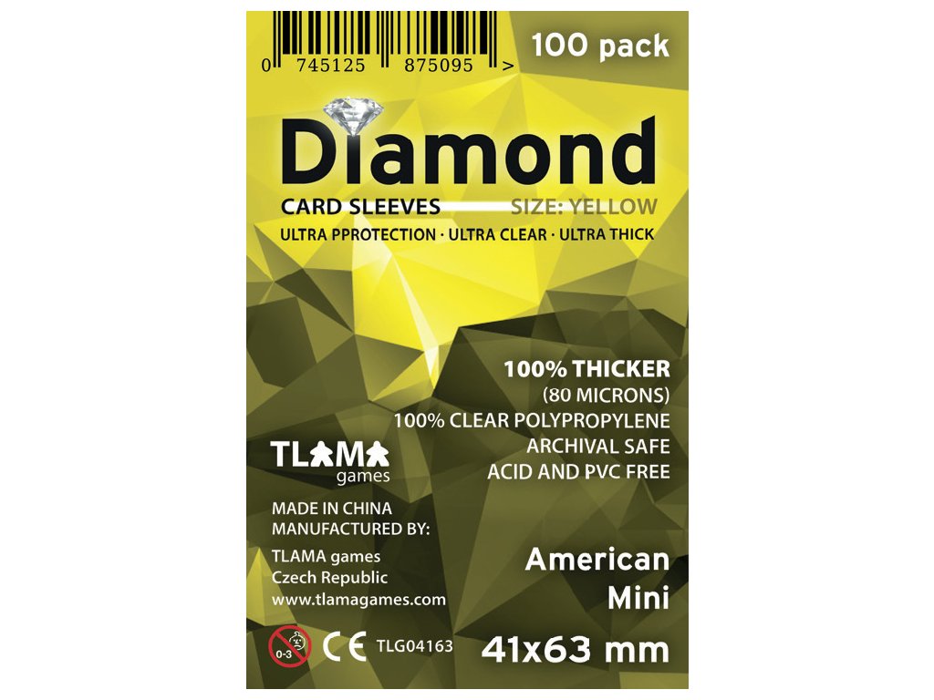 Card sleeves Diamond Yellow: American Mini 41x63