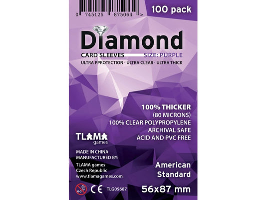 Card sleeves Diamond Purple: American Standard 56x87