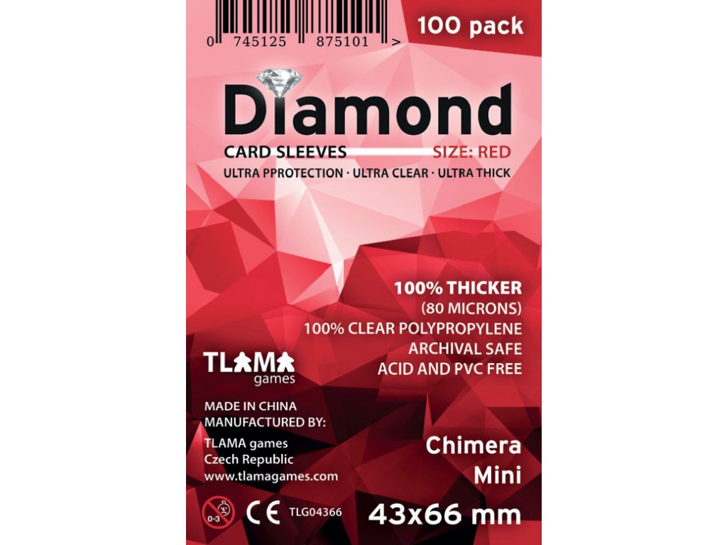 Card sleeves Diamond Red: Chimera Mini 43x66