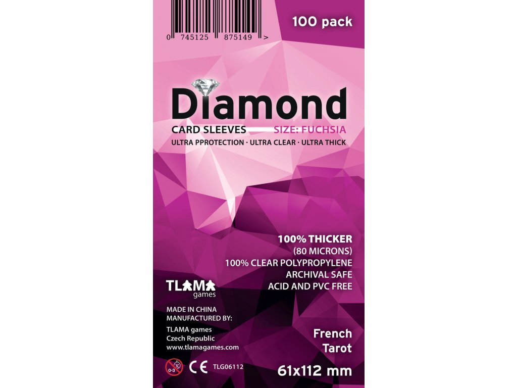 Card sleeves Diamond Fuchsia: French Tarot 61x112 – WOODNEQ