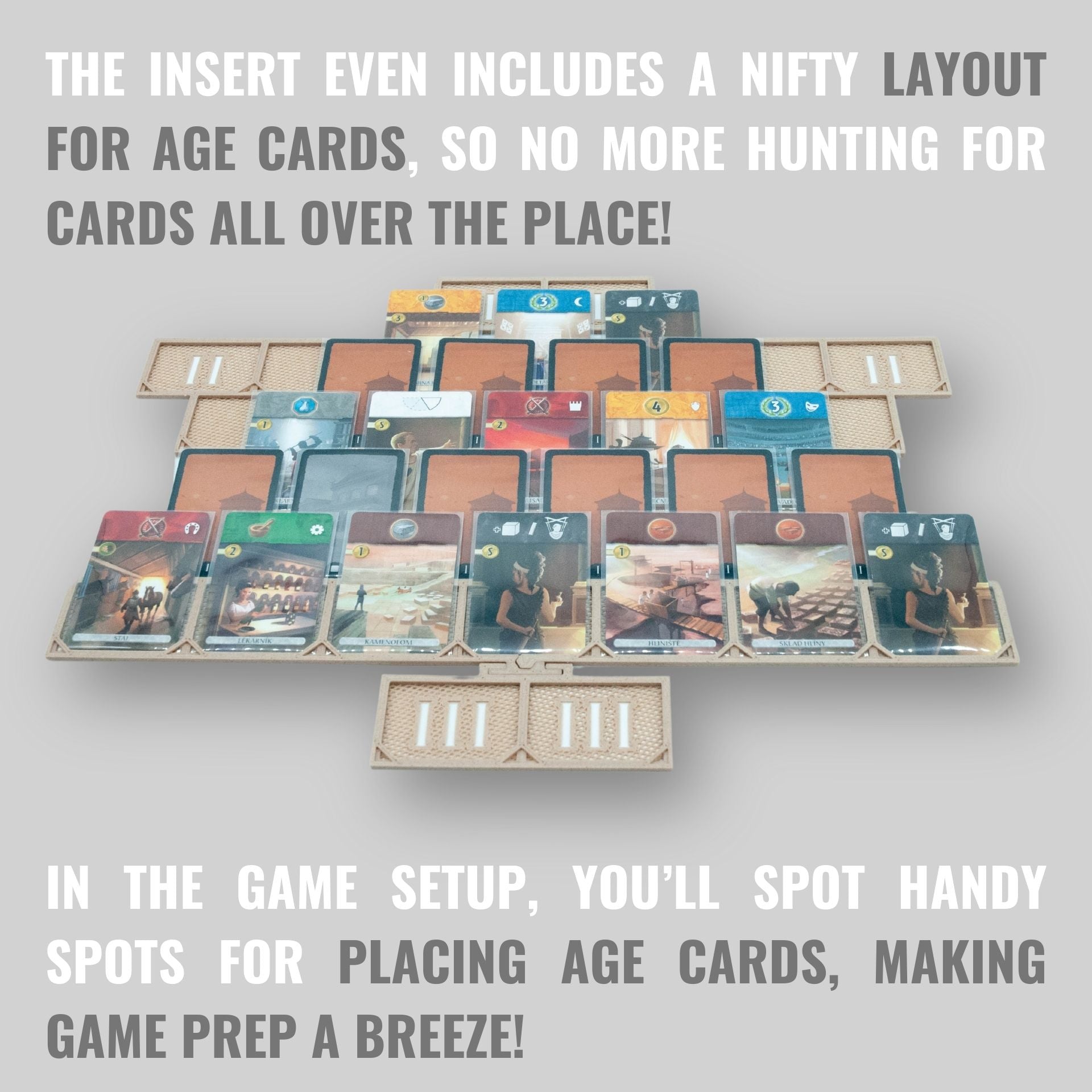 7 Wonders Duel Board Game Insert | 3D Printed | WOODNEQ