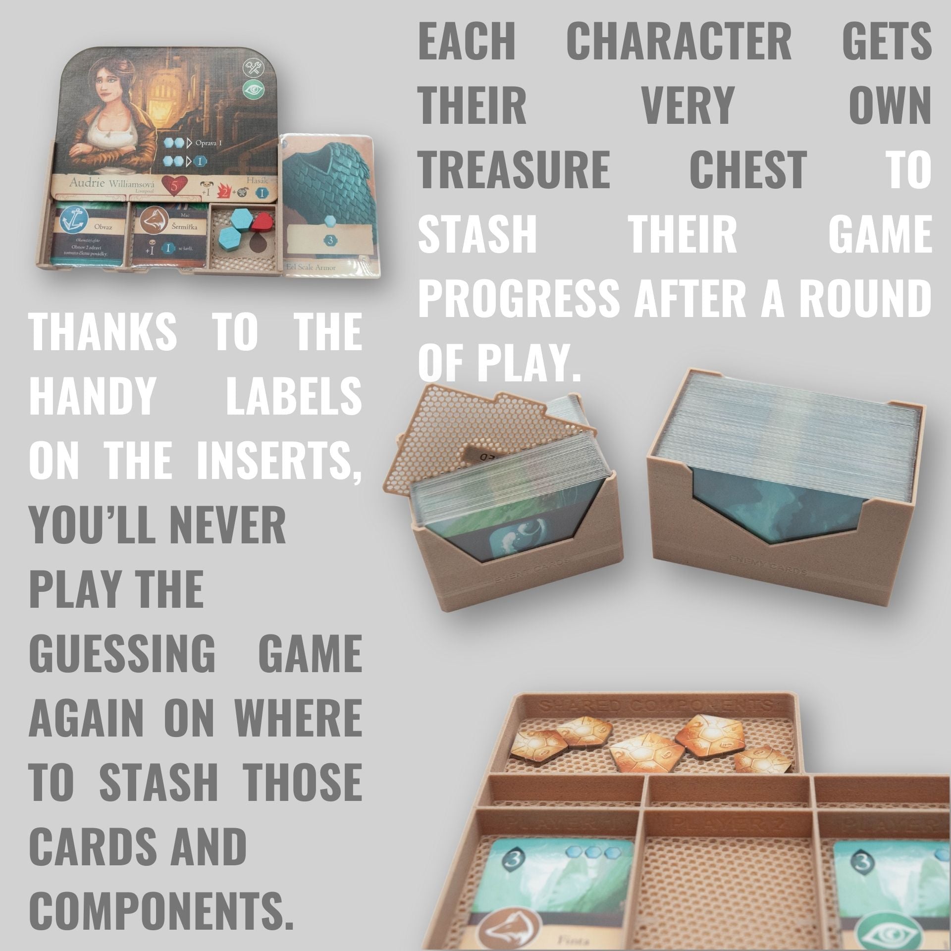 Sleeping Gods Board Game Insert | 3D Printed | WOODNEQ