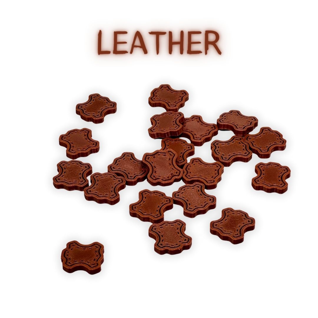 Leather - Upgraded tokens for board games - 20 pcs